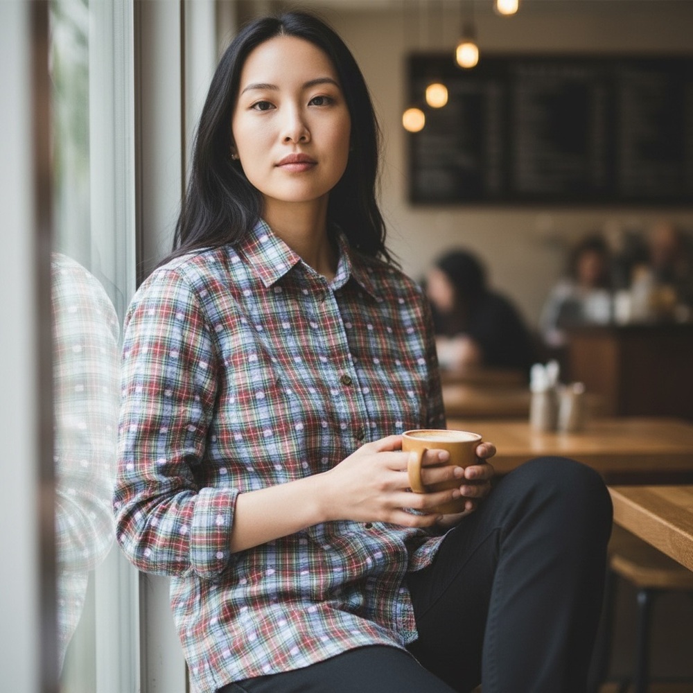 Koret Red and Blue Casual Button Down Shirt